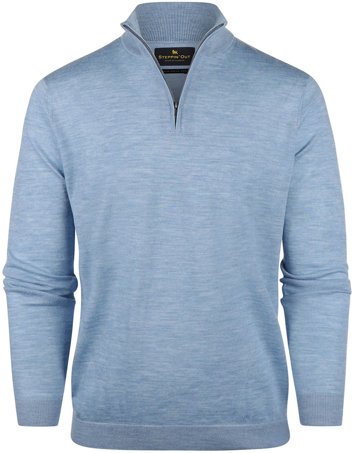Half Zip Trui Merinowol Sky Blue