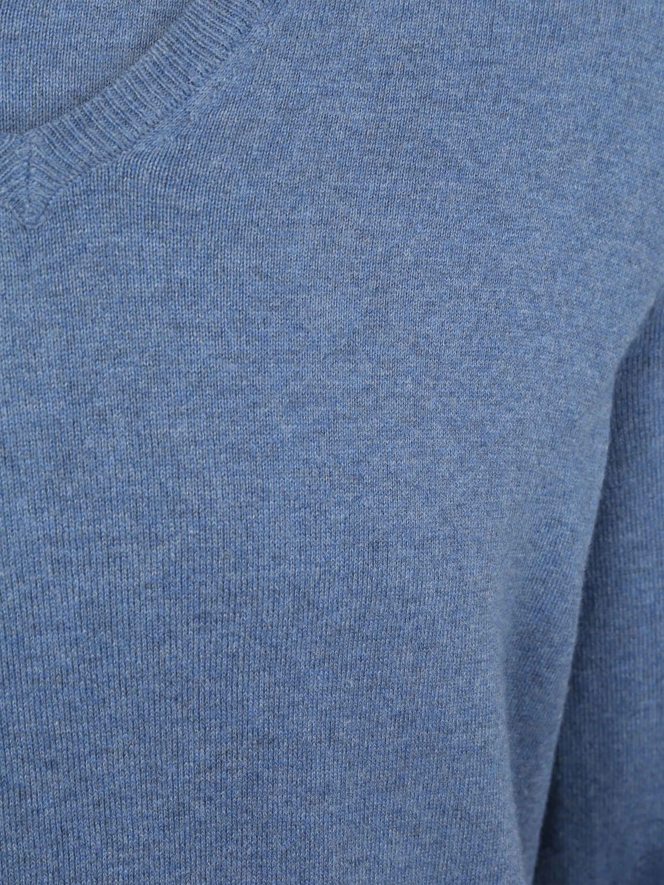 Steppin' Out Men's Cotton-Cashmere V-Neck Pullover Indigo Blue Product / Detail