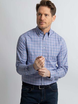 Steppin' Out Shirt Checks Blue Red