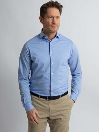 Steppin' Out Shirt Stretch Piqué Light Blue