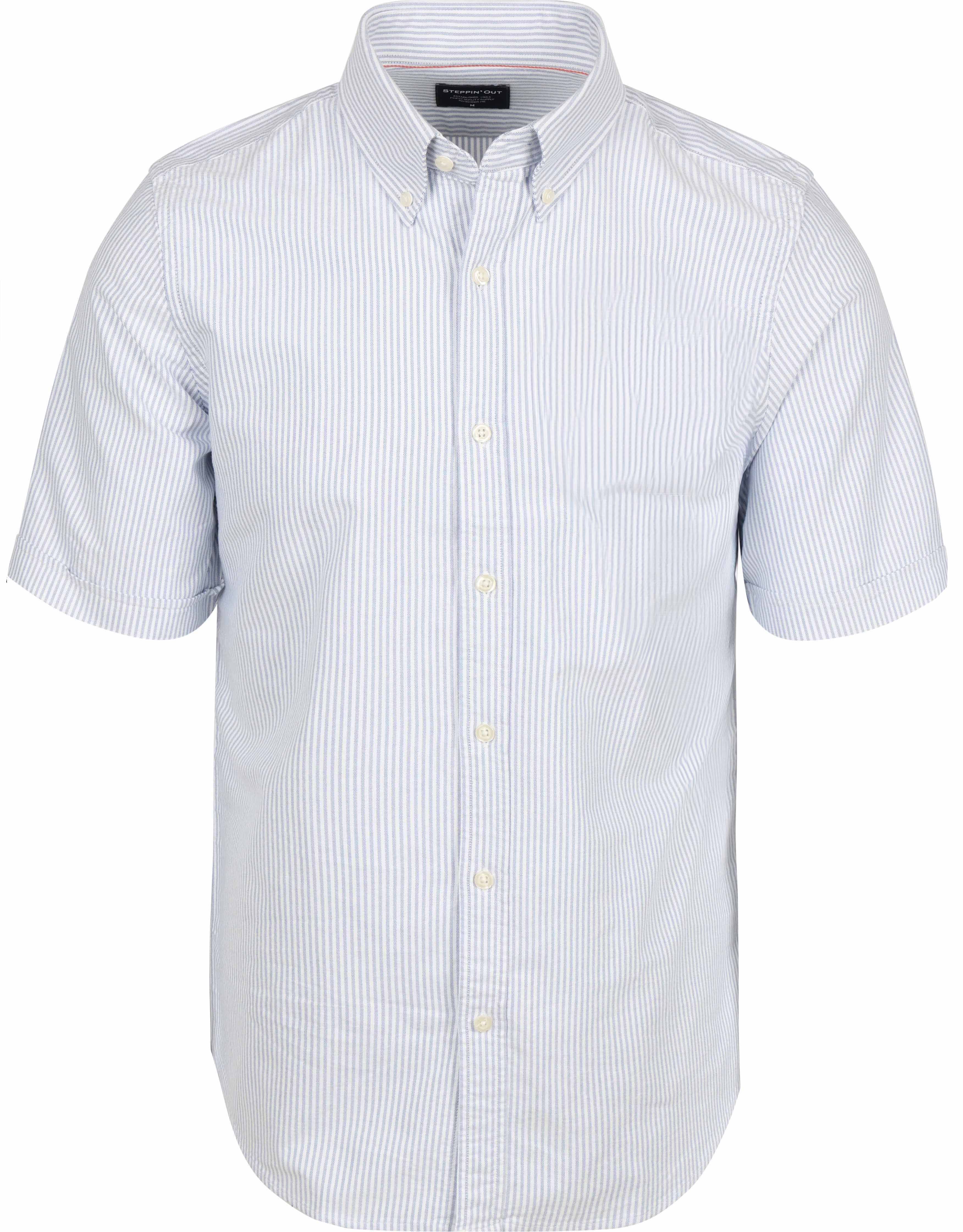 Steppin' Out Short Sleeve Shirt Oxford Yale Stripes Light Blue SH-SS-OXF-STEP-YALE-26.03 order online | Suitable