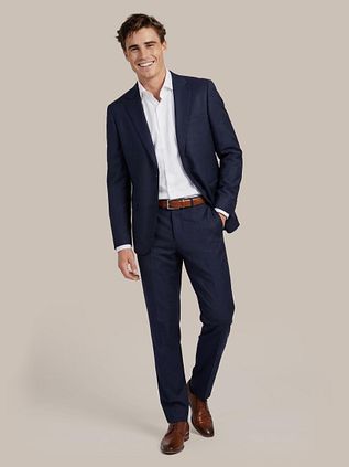 Suitable Kostume Birds Eye Uld Mørkeblå