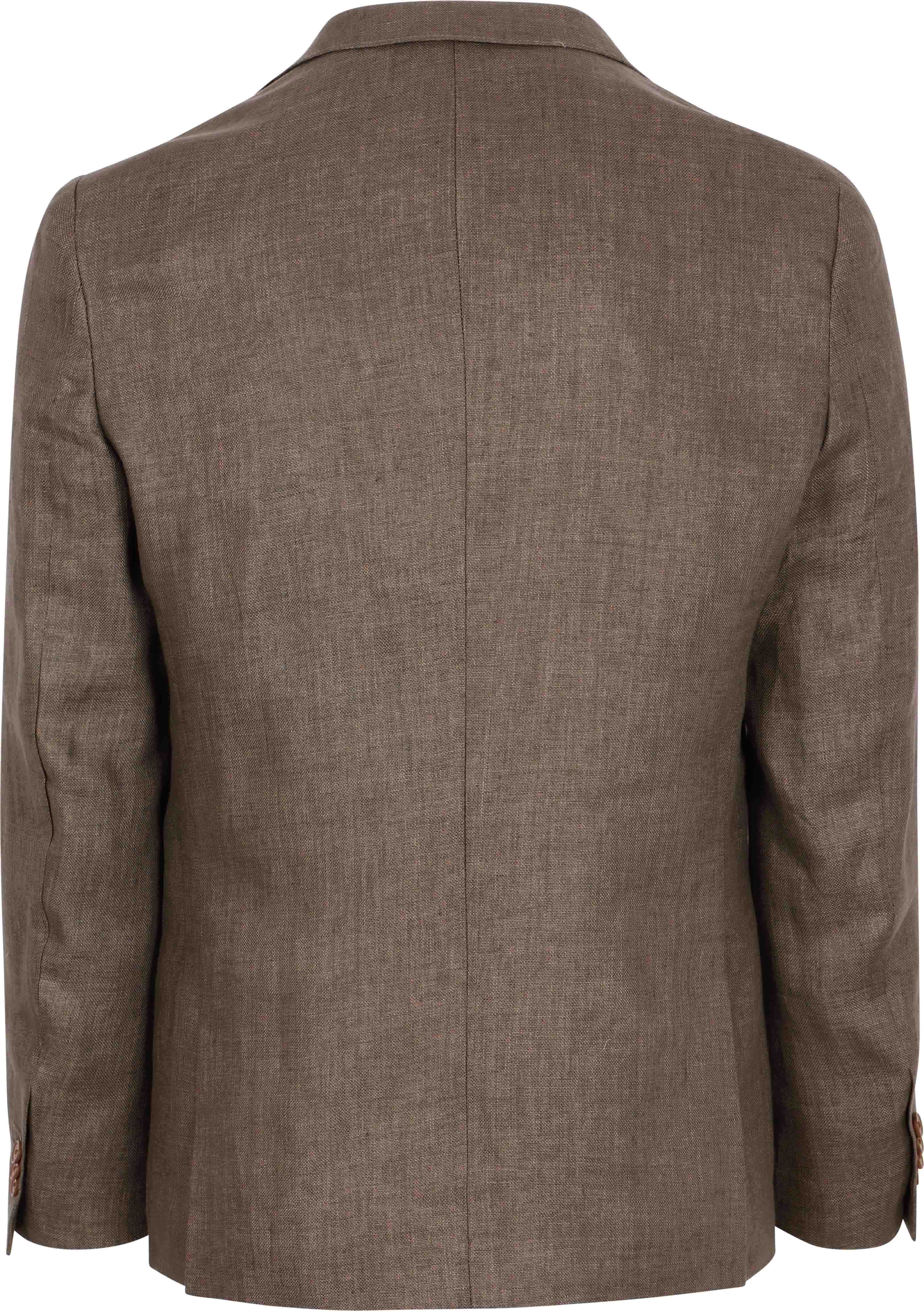 Suitable Blazer Linen Twill Bruin Product / Achterkant