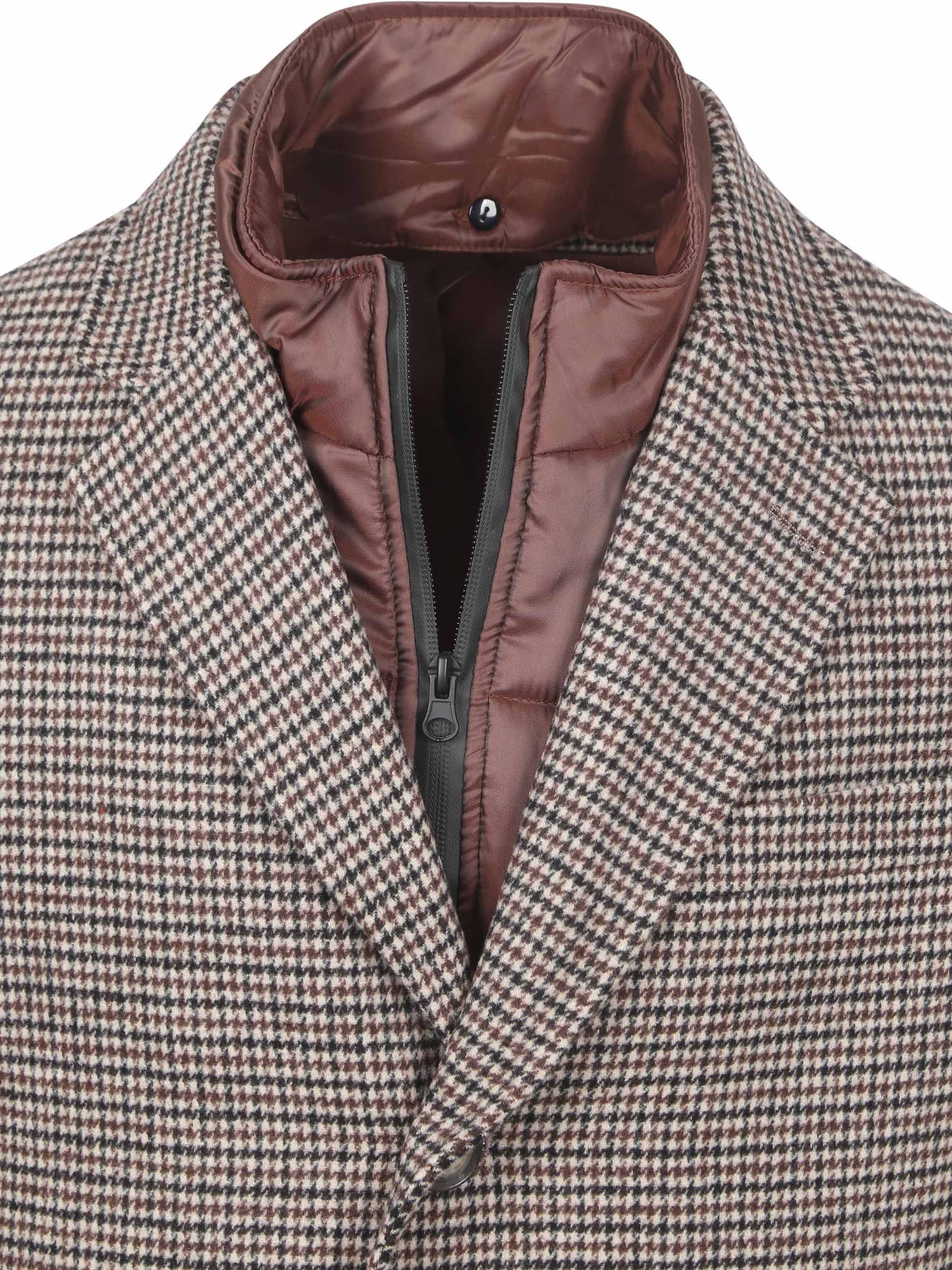 Suitable Coat Wool Pepita Beige Camel Product / Detail