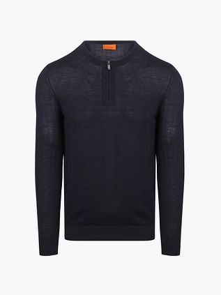 Suitable Crew Zip Merino Navy