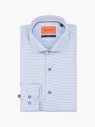 Suitable Hemd Check Print Blauw