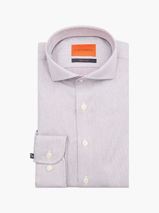 Suitable Hemd Jacquard Luxe Rood