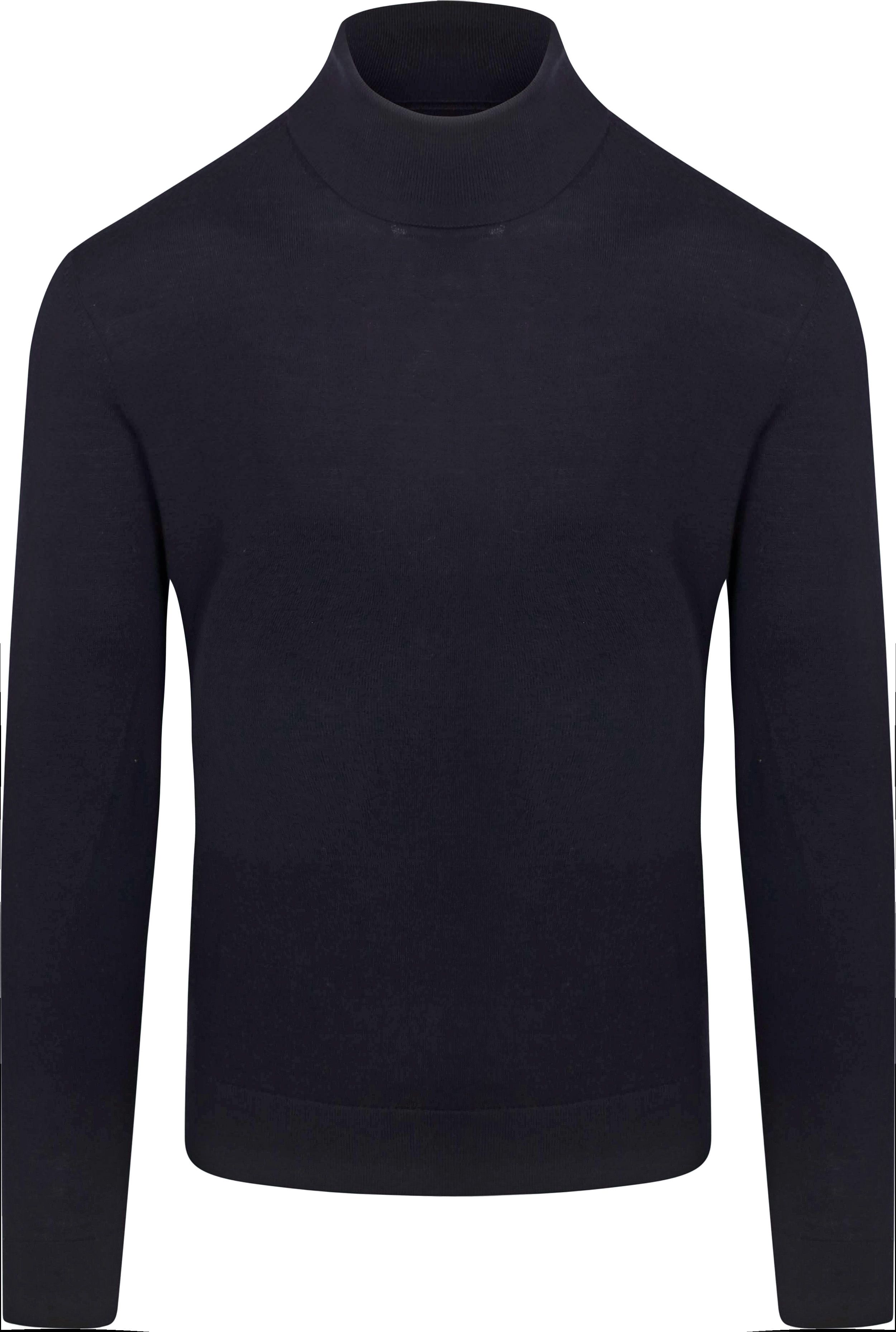 jersey de cuello alto de merino azul marino