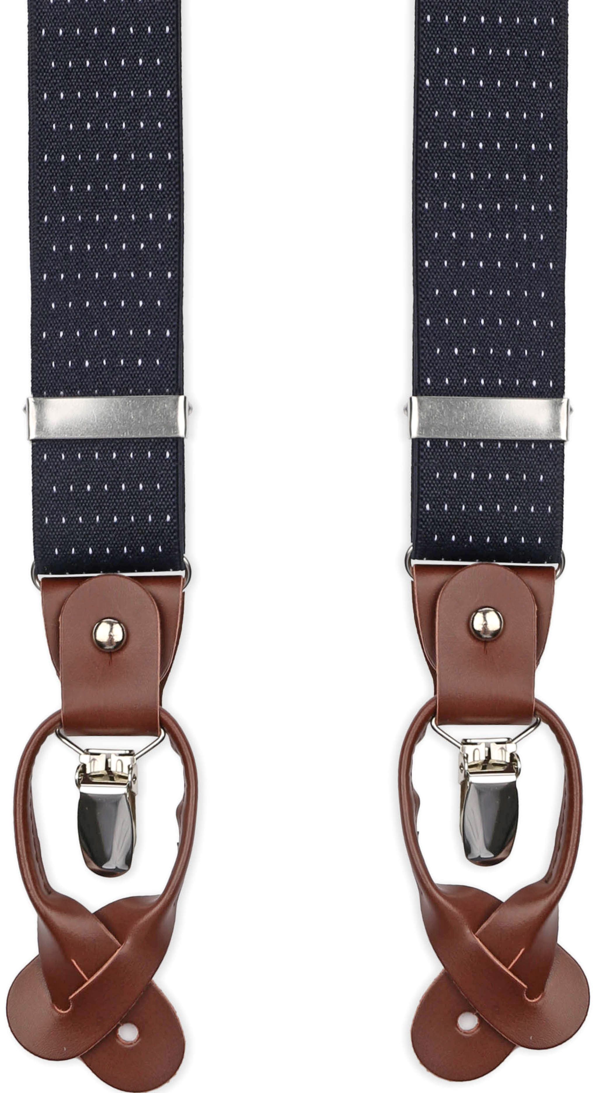 Luxe Hosenträger Navy Punkte