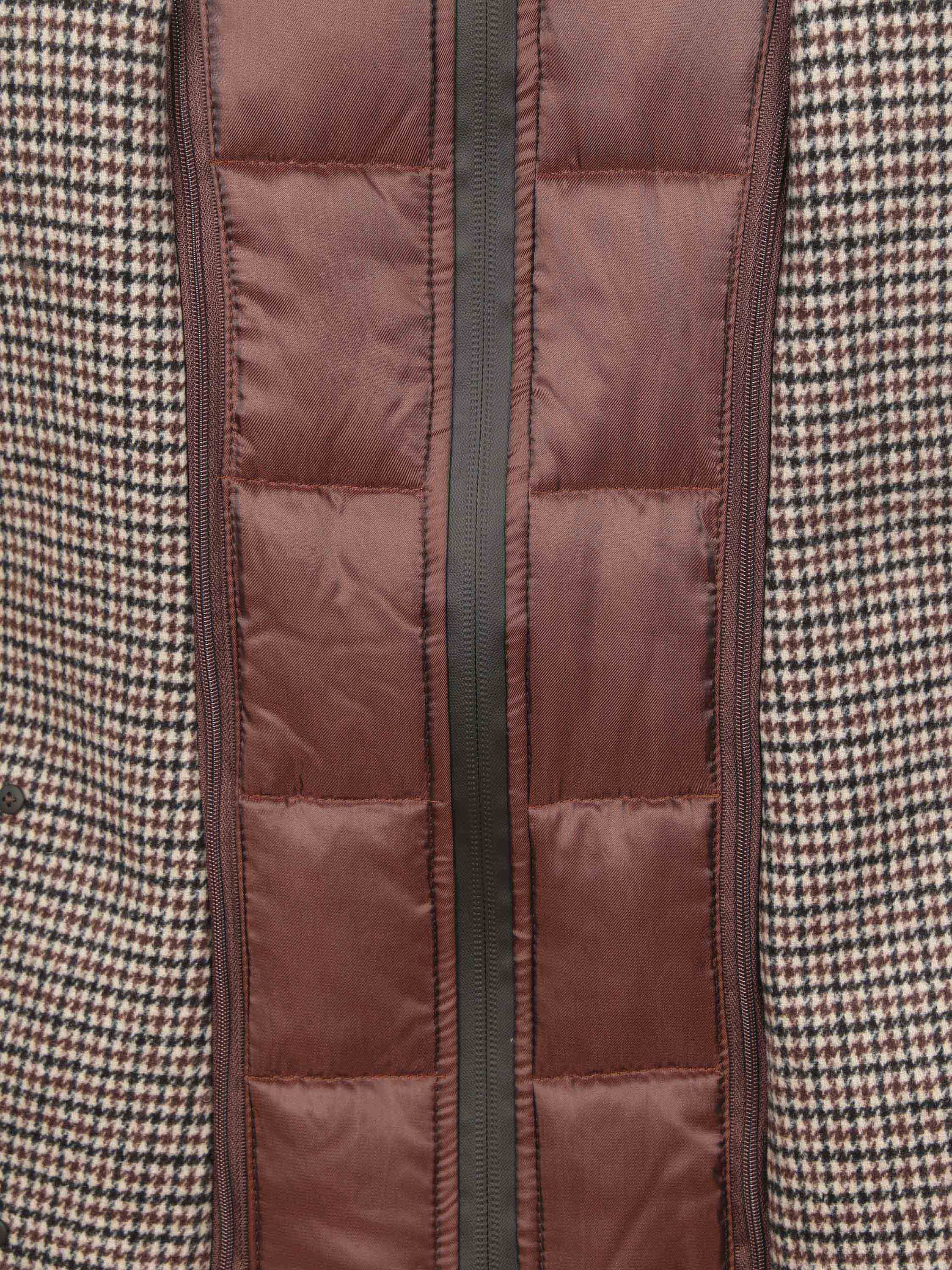 Suitable Manteau Mix Laine Pepita Beige Camel Product / Detail