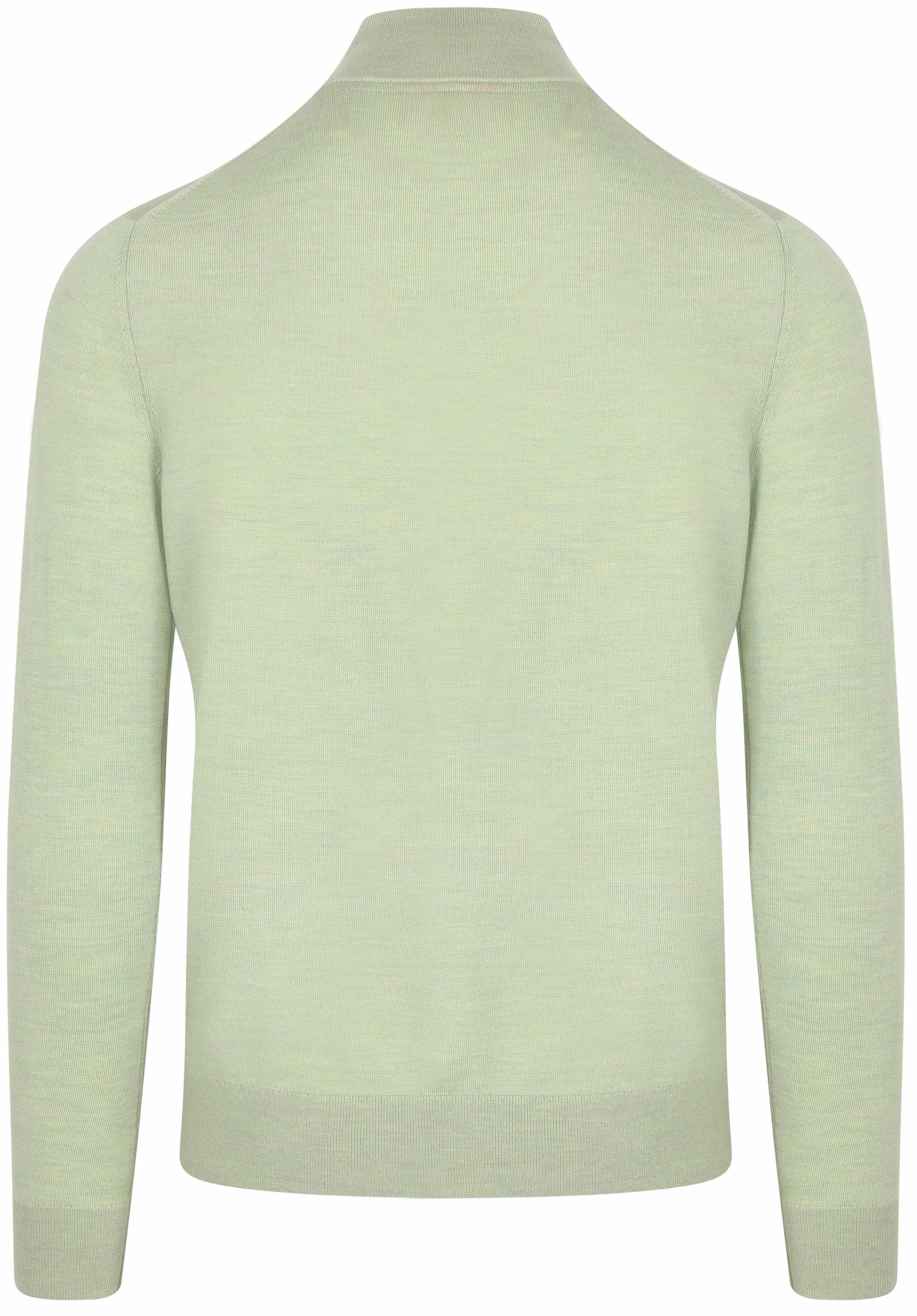 Suitable Merino Half Zip Sweater Vert Clair Product / Achterkant