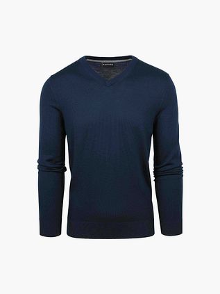Suitable Merino Pullover V-Neck Navy
