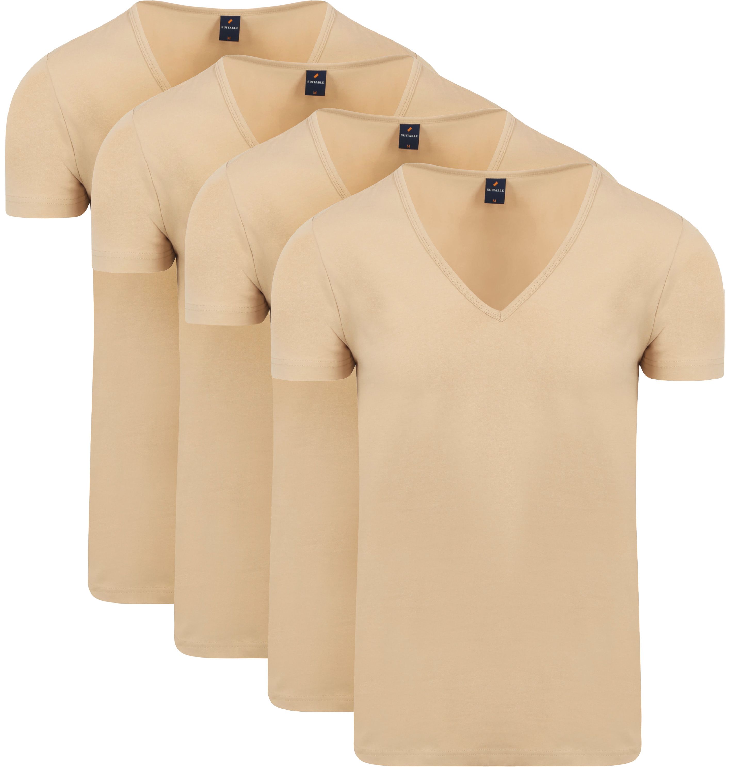Niewidoczny podkoszulek z głębokim dekoltem V Vitaru 4-pack