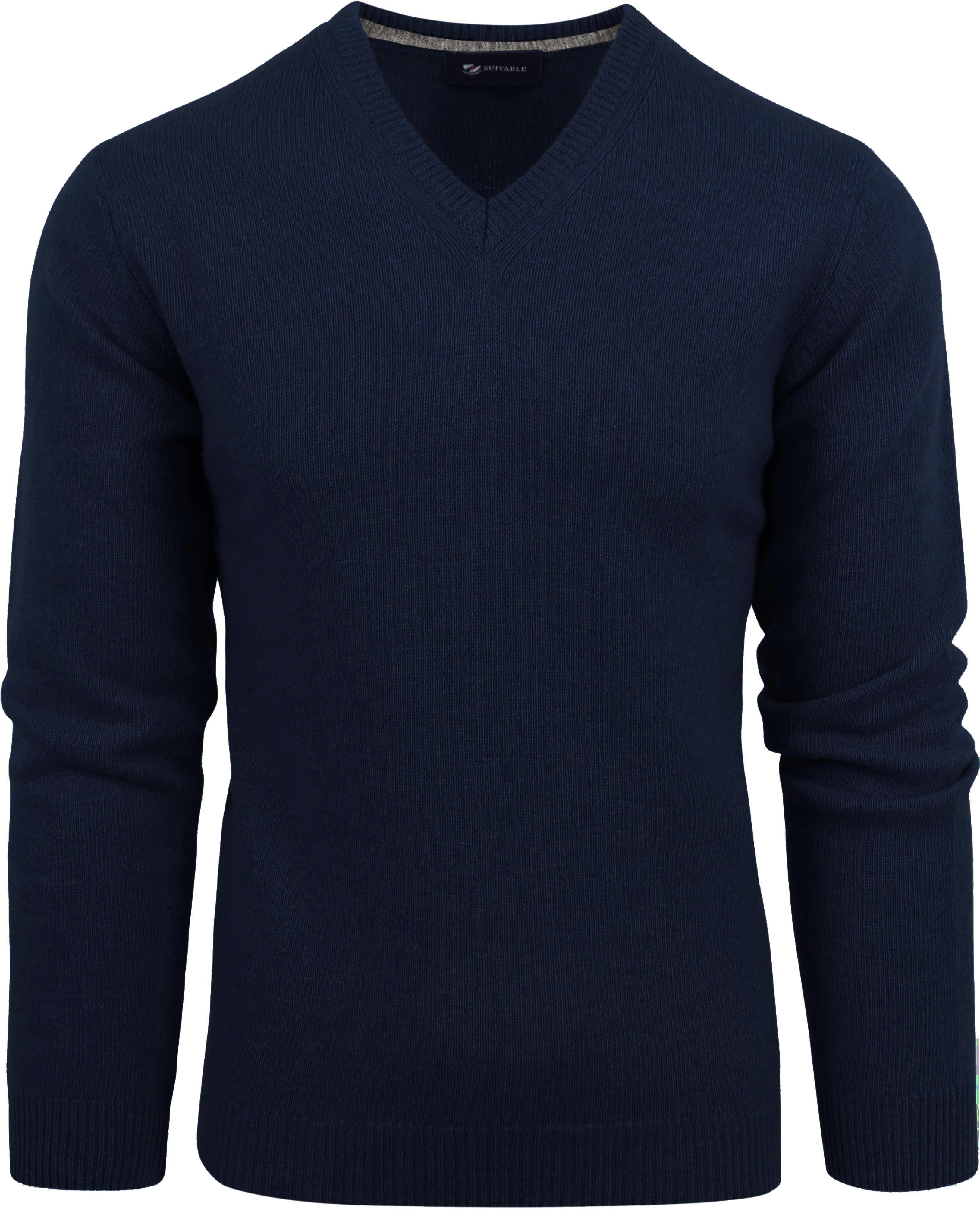 Pull Agneline Col-V Bleu Foncé