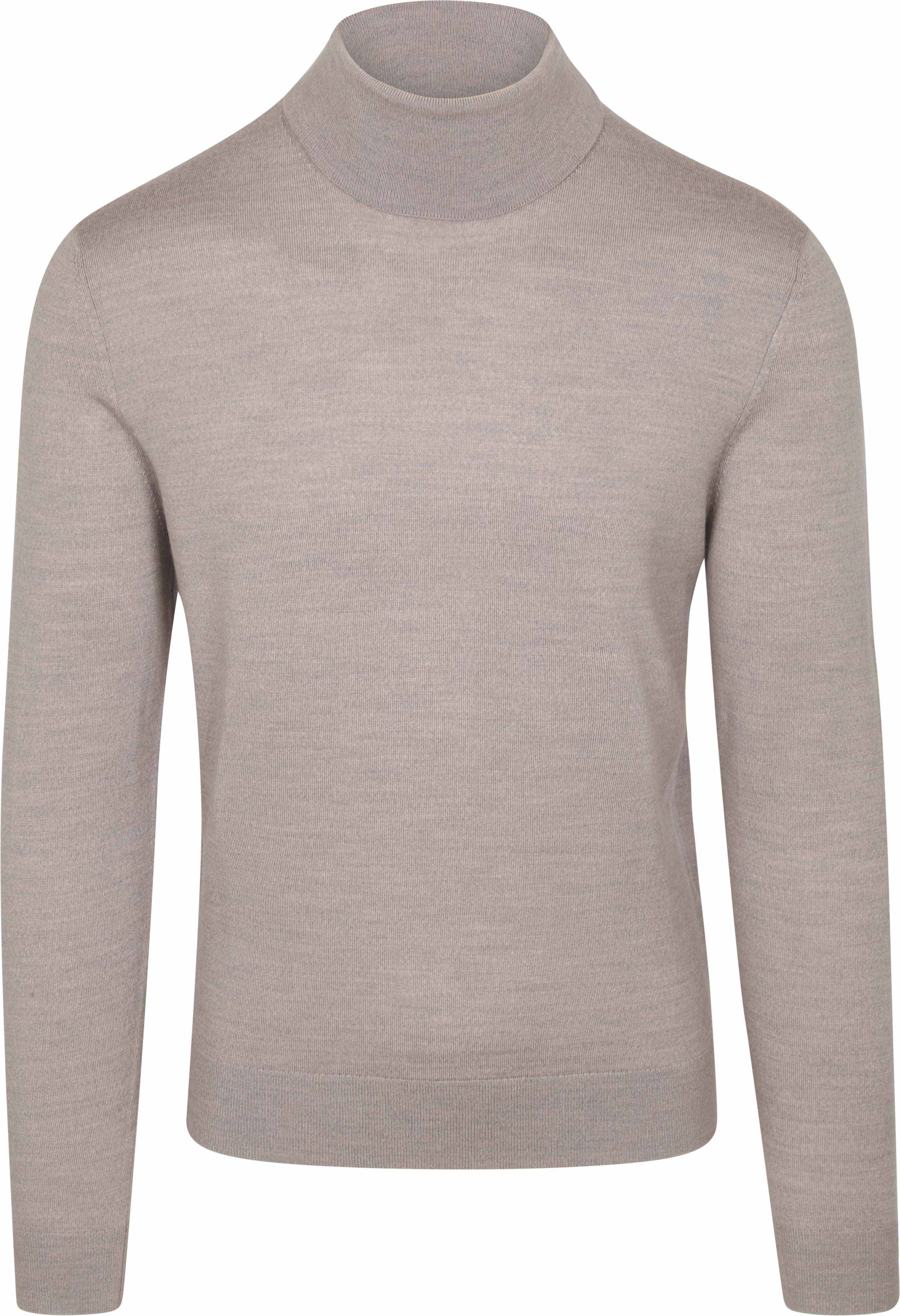 Pull Col Roulé Merino Greige