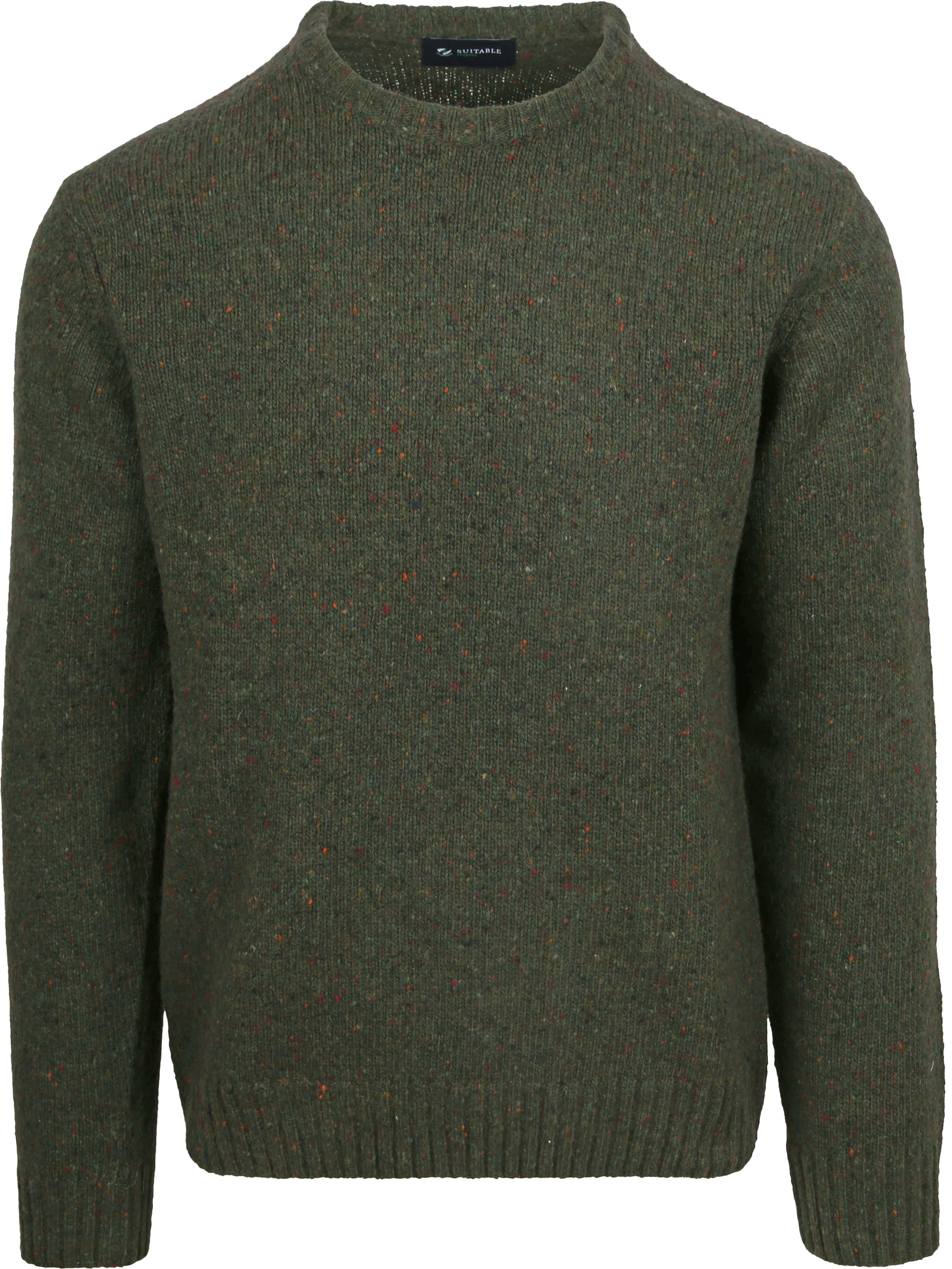 Pullover Tweed Wool Blend Green