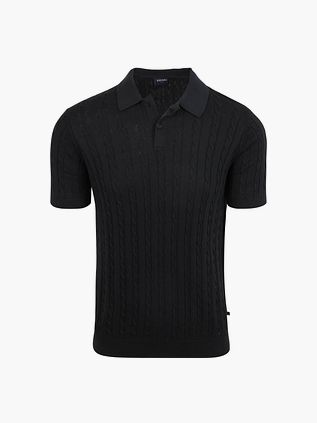 Suitable Respect Polo Shirt Knit Cable Navy