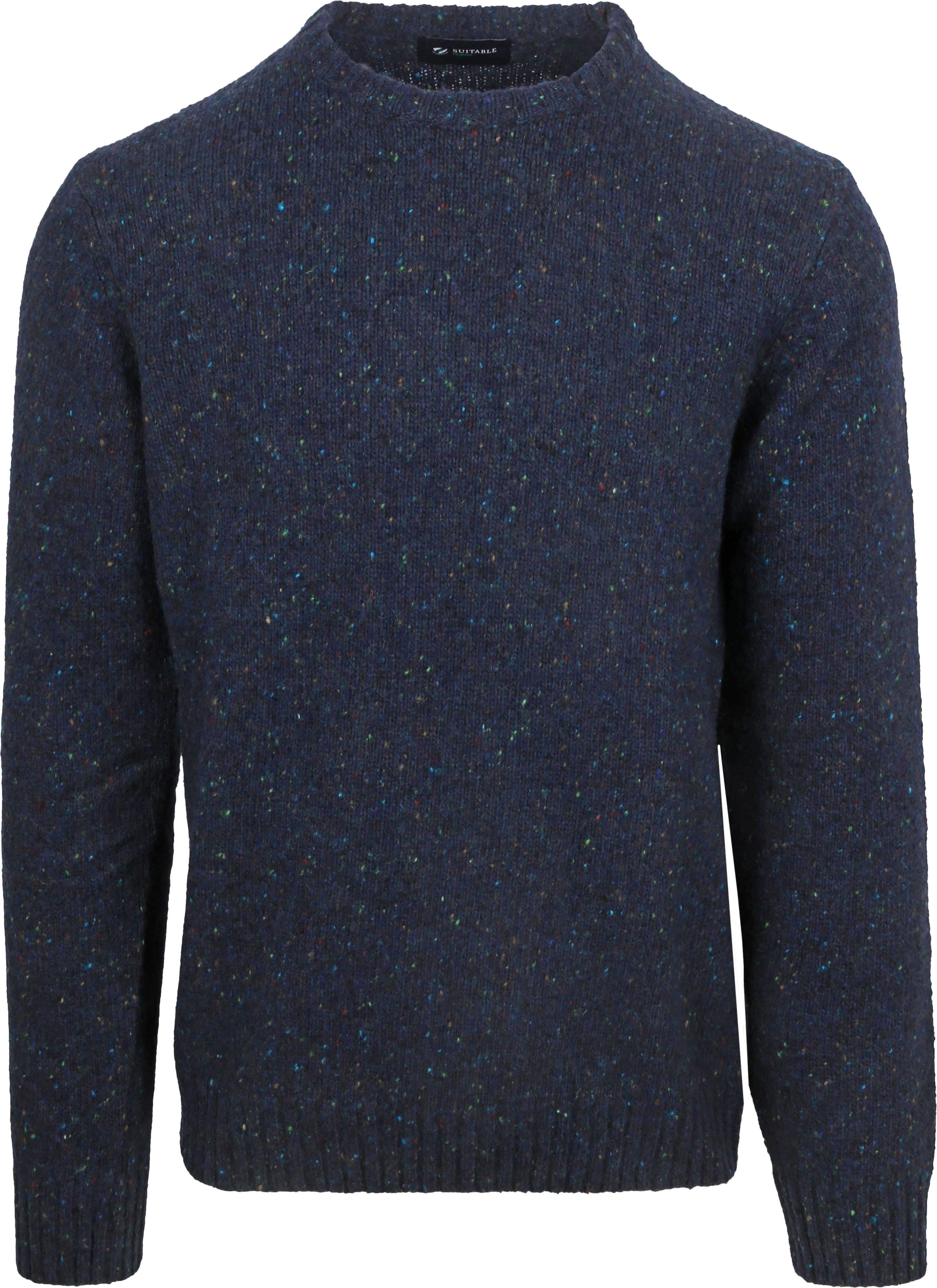 Trui Tweed Wol Blend Navy