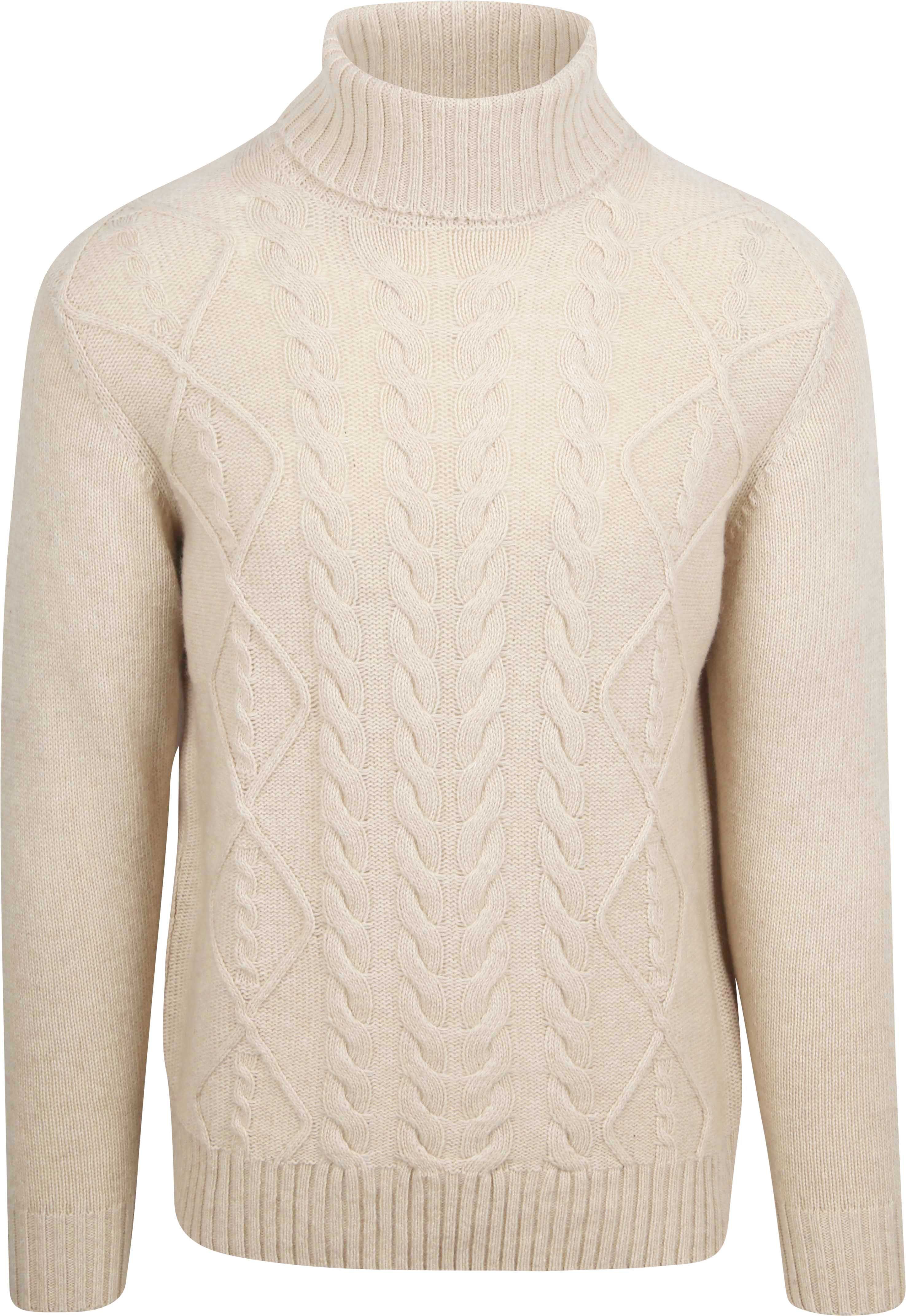 Turtleneck Cable Wool Ecru