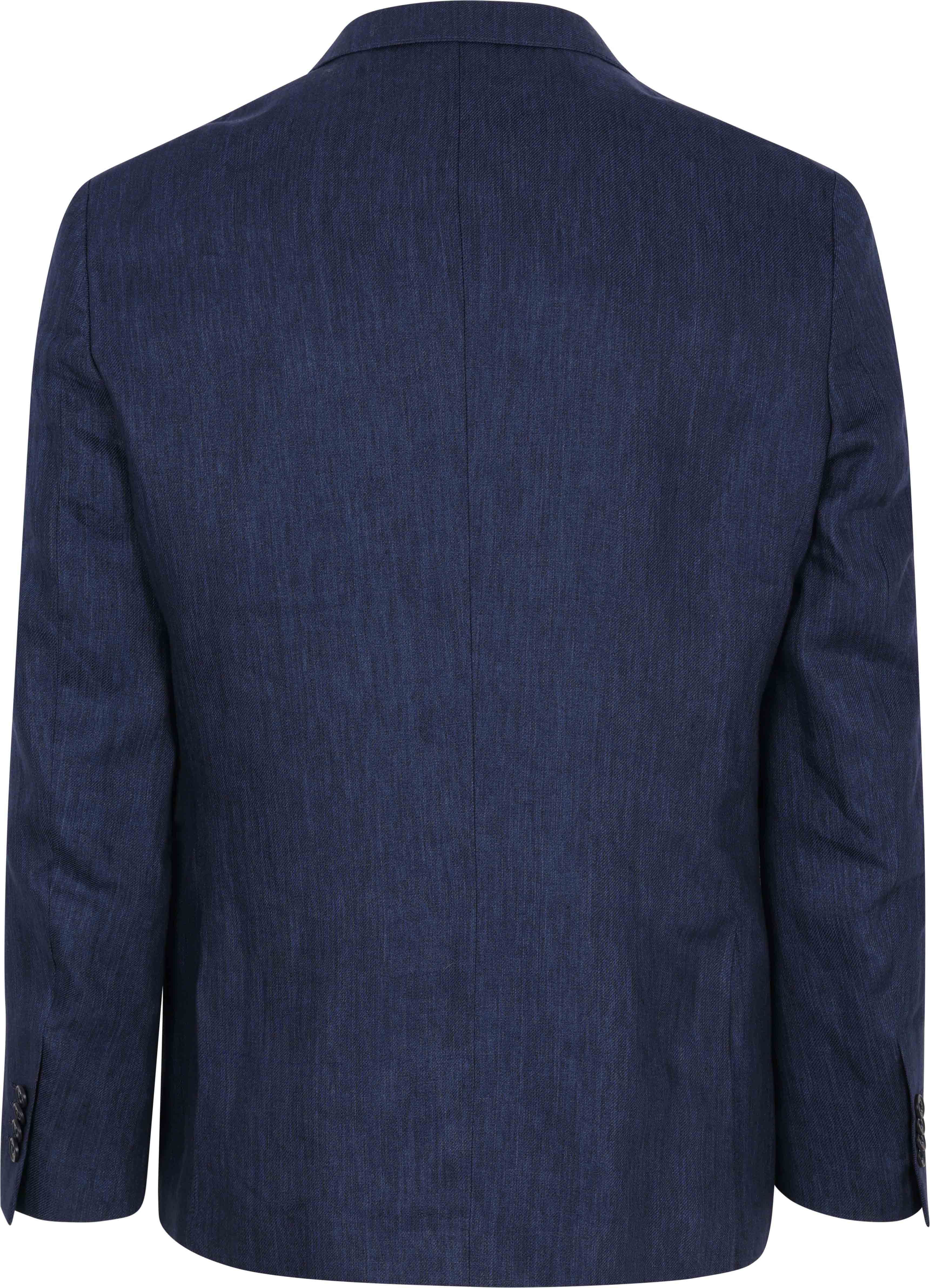 Suitable Veste de Costume Linen Twill Marine Product / Achterkant