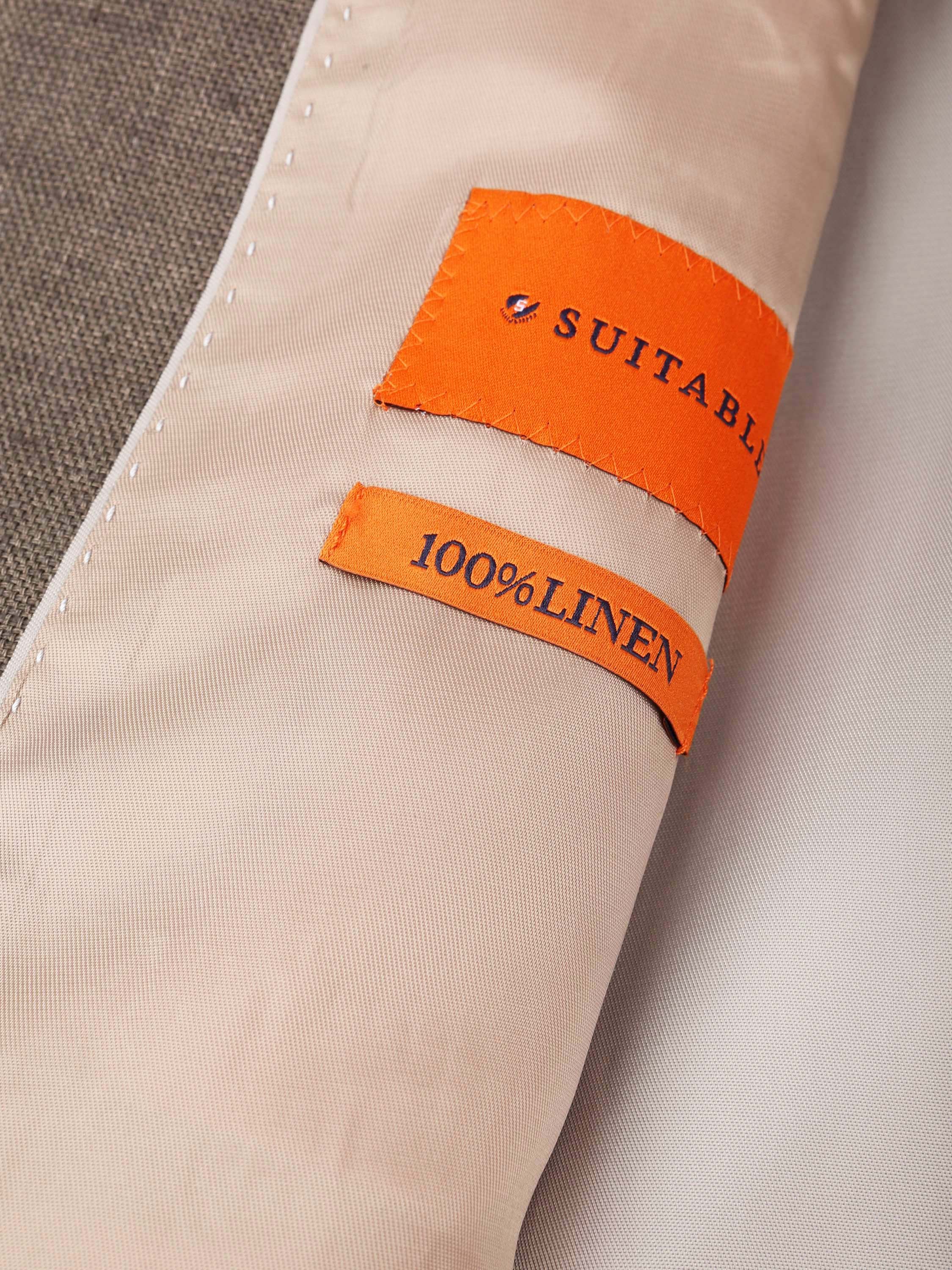 Suitable Veste de Costume Linen Twill Marron Product / Detail