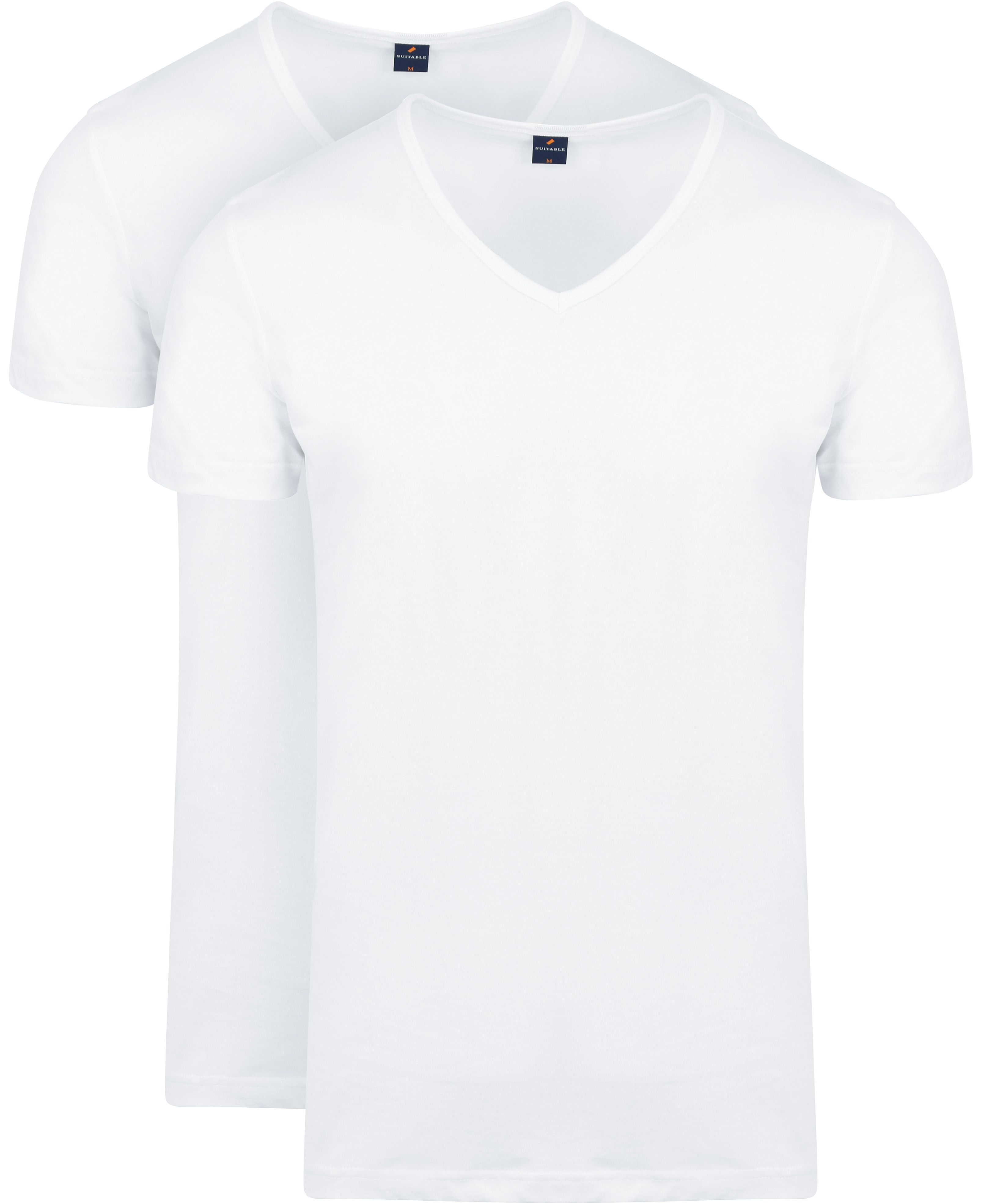 Vita T-Shirt V-Hals Vit 2-Pack