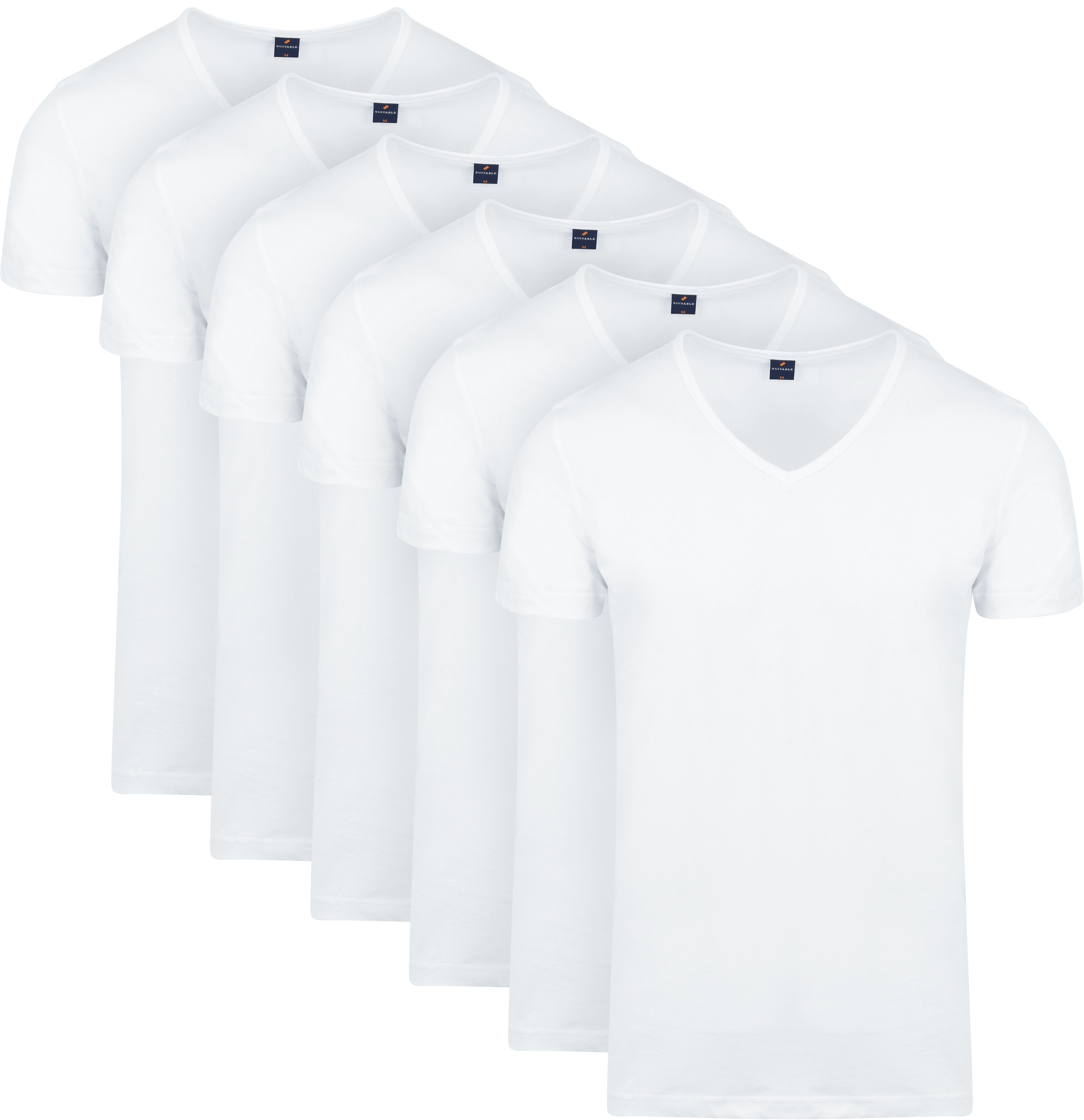 Vita T-Shirt z dekoltem V biały 6-pack