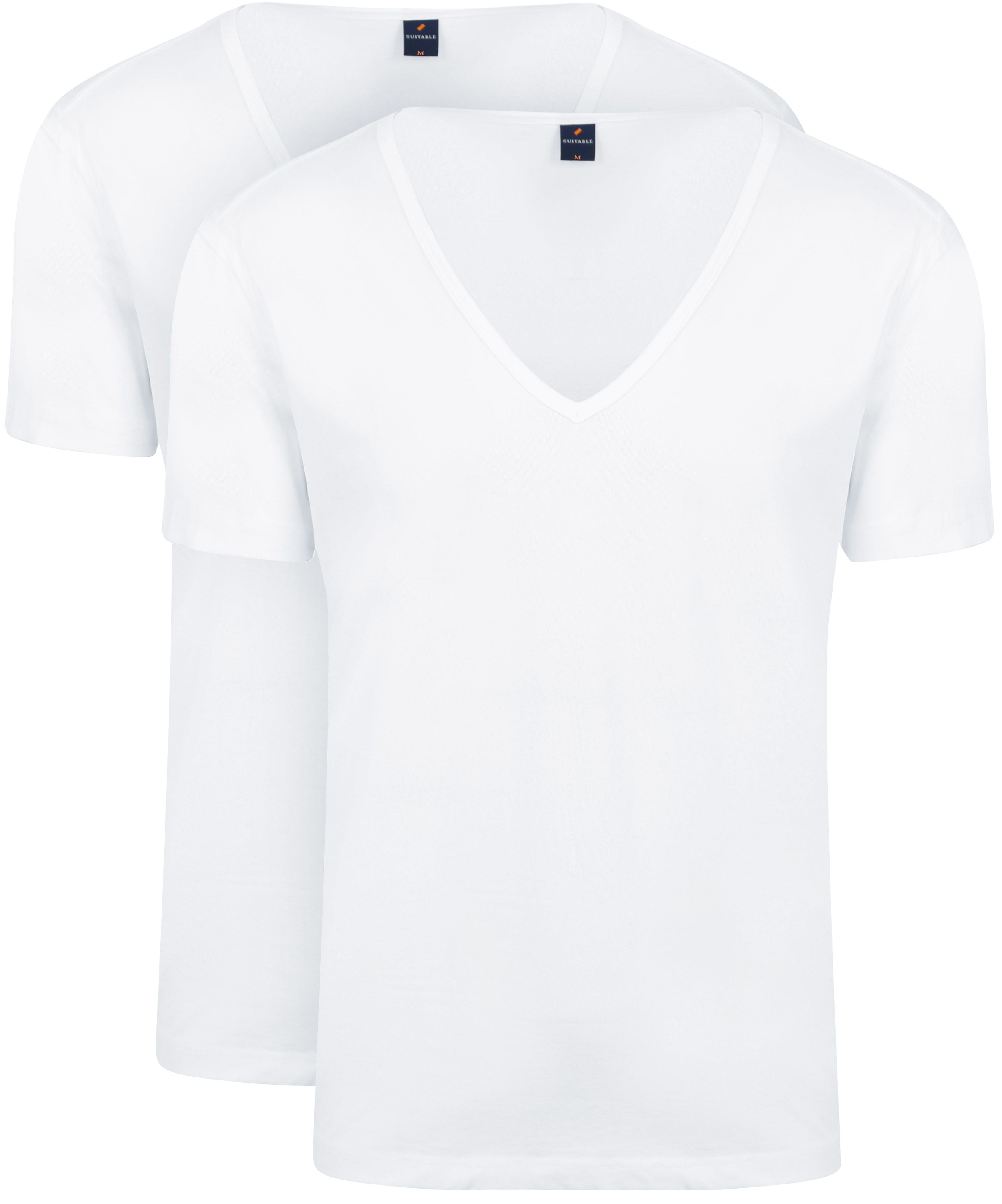 Vitaru T-Shirt z głębokim dekoltem V biały 2-pack