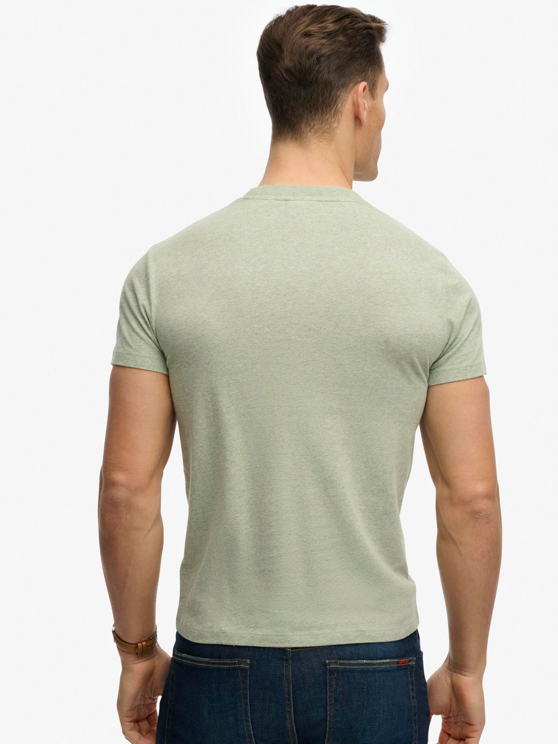 Superdry Essential T-Shirt Vert Chiné Model / Achterkant