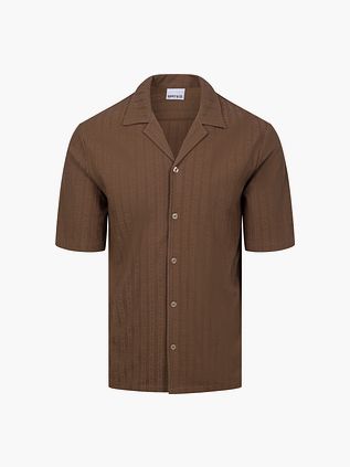 Supply & Co Chemise à Manches Courtes Stretch Marron