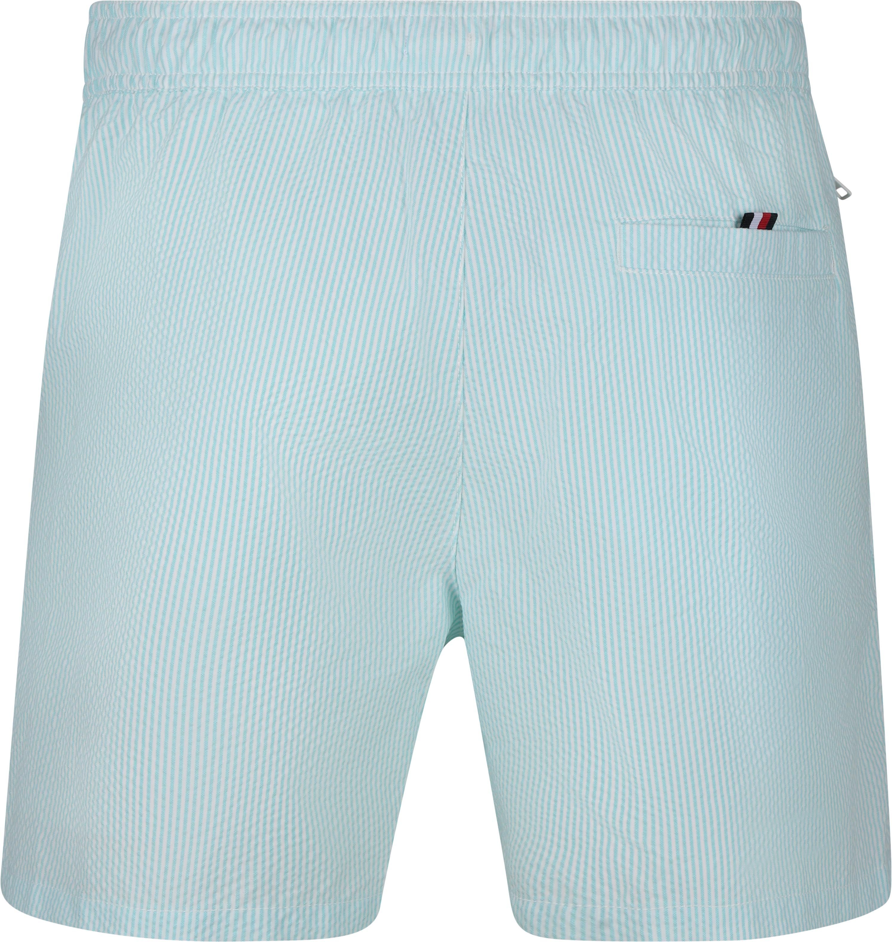 Tommy Hilfiger Short de Bain Drawstring Seersucker Aqua Product / Achterkant