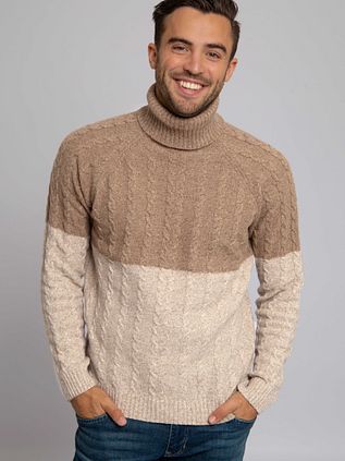 Suitable Italcol Rollkragen Wolle Beige