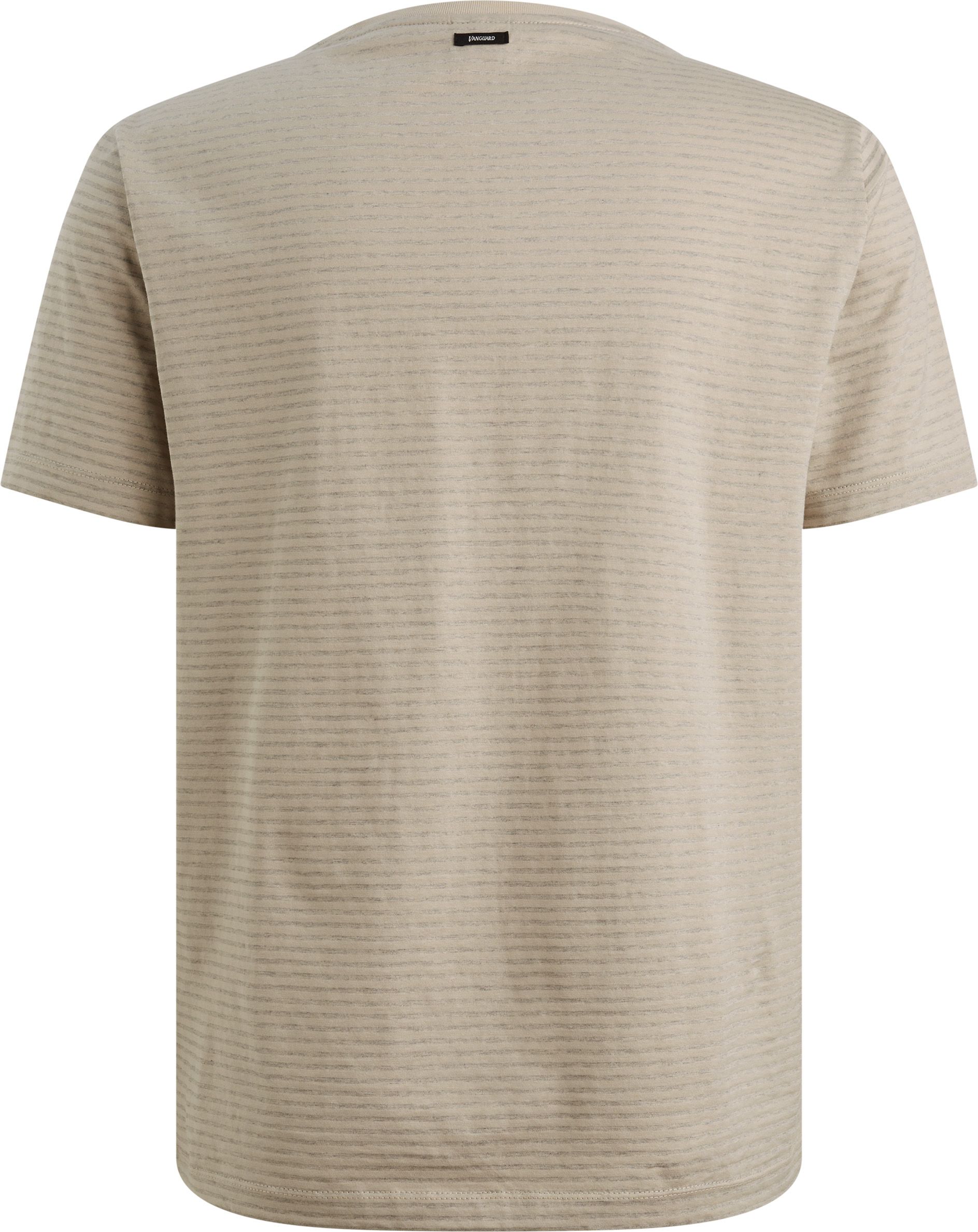 Vanguard T-Shirt Streep Beige Product / Achterkant