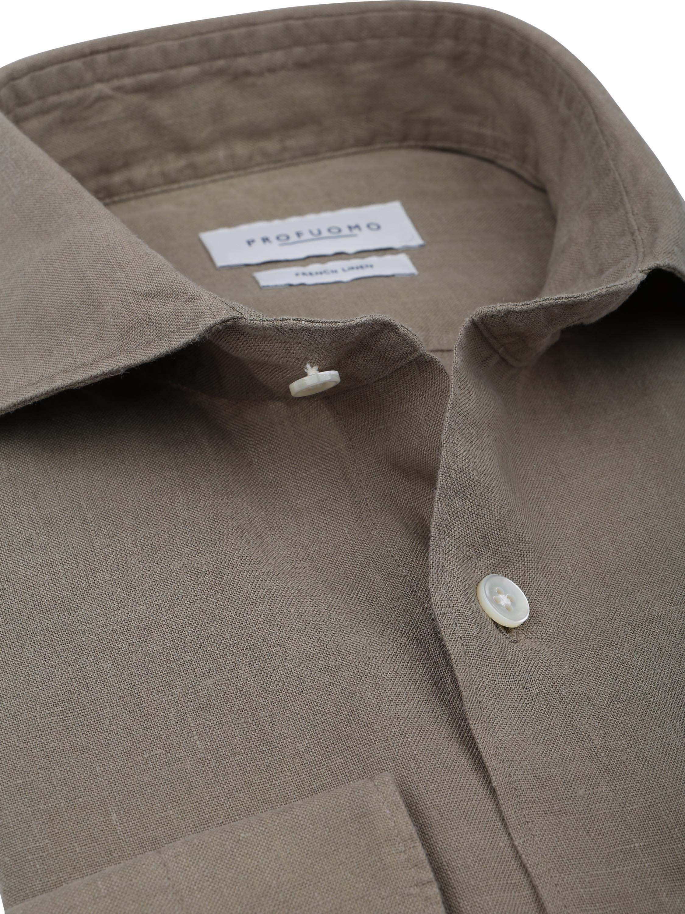 Profuomo Chemise de Lin Vert Product / Detail