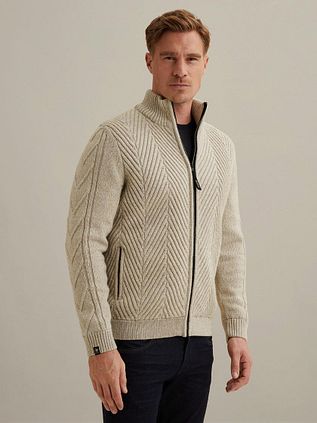Vanguard Cardigan Structure Wool Blend Beige