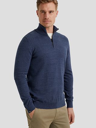 Vanguard Pullover Half Zip Melange Dunkelblau