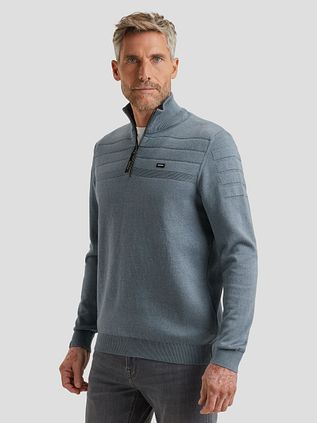 Vanguard Sweater Half Zip Textured Light Blue