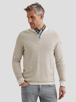 Vanguard Trui Half Zip Structure Ecru