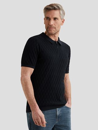 Vanguard Knitted Polo Half-Zip Marine