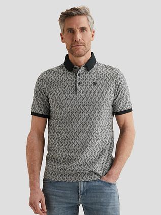 Vanguard Knitted Polo Jacquard Druck Navy