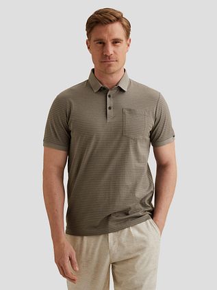 Vanguard Jersey Polo Shirt Stripes Taupe