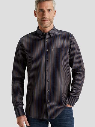 Vanguard Shirt Stripes Navy Brown