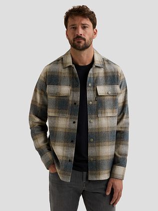 Vanguard Overshirt Brushed Checked Blue