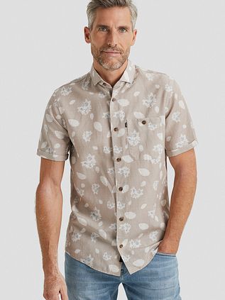 Vanguard Short Sleeve Shirt Linen Beige