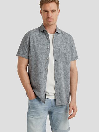 Vanguard Short Sleeve Shirt Linen Antrhacite