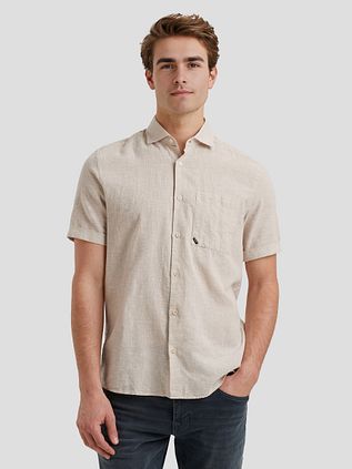 Vanguard Short Sleeve Shirt Linen Blend Ecru
