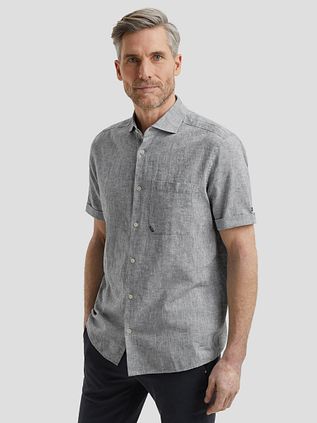 Vanguard Short Sleeve Shirt Linen Blend Dark Slate
