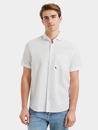Vanguard Short Sleeve Shirt Linen Blend White
