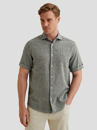 Vanguard Short Sleeve Hemd Leinen Blend Hellblau