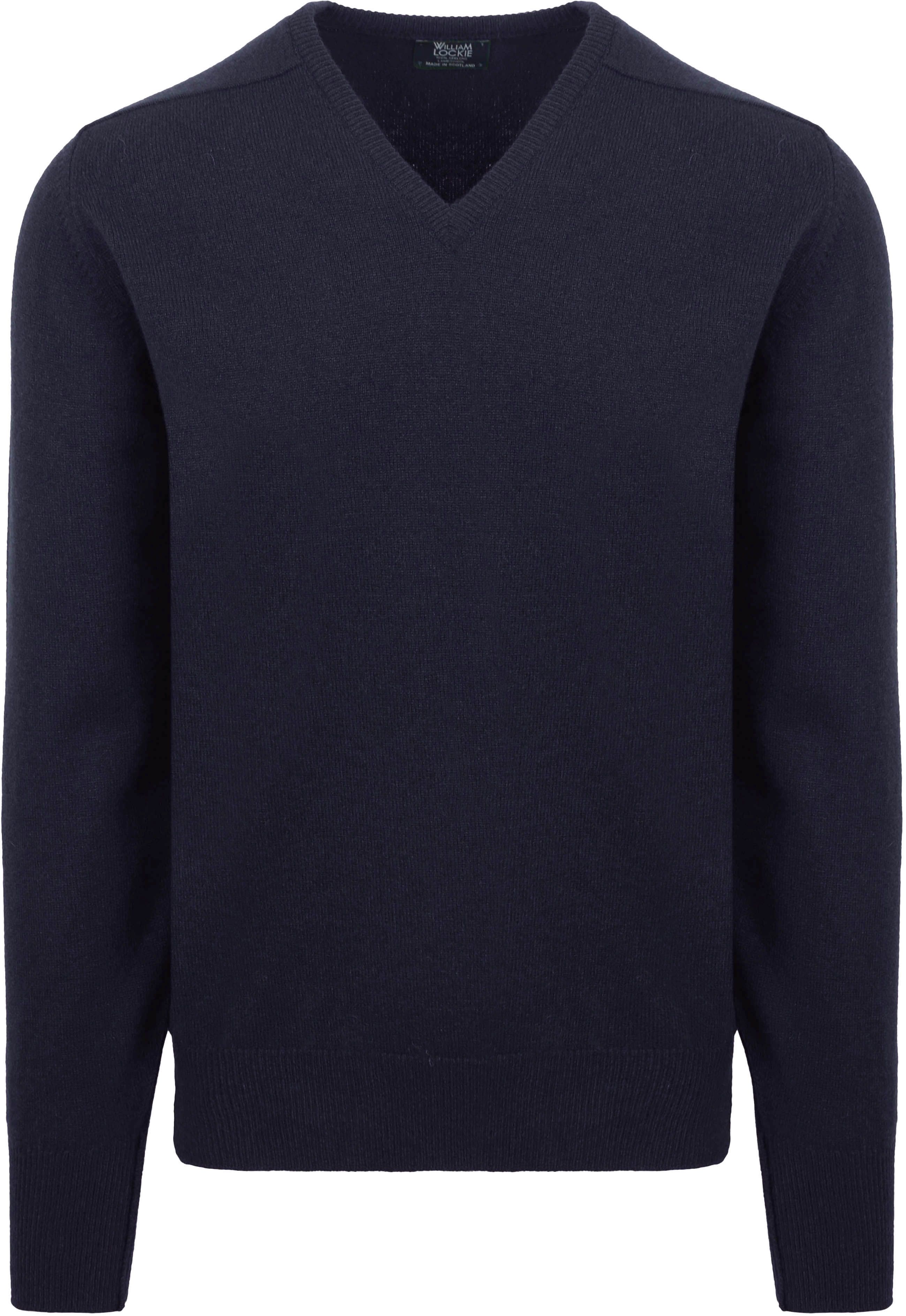 maglione in lana d’agnello con scollo a V blu navy